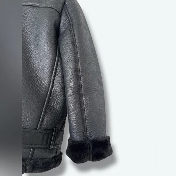 Y2K Zara Faux Shearling Moto Jacket - Picture 5 of 6